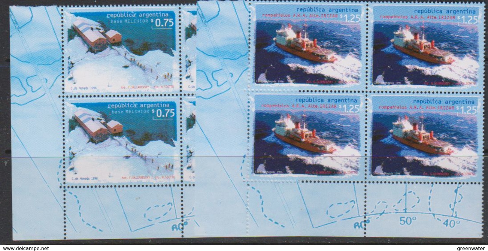 Argentina 1996 Antarctica 2v Bl Of 4 (corner)  ** Mnh (39704A) - Andere & Zonder Classificatie