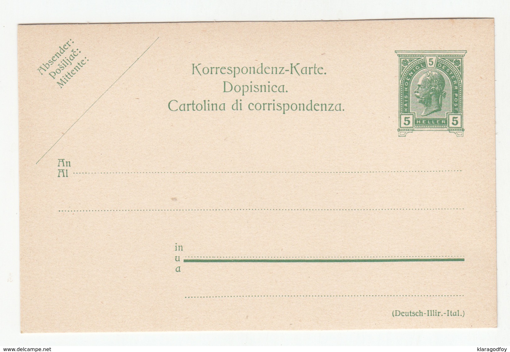 Austria - Croatian Italian Postal Stationery Korrespondenz-karte Dopisnica Cartolina Di Corrispondenza B180725 - Other & Unclassified