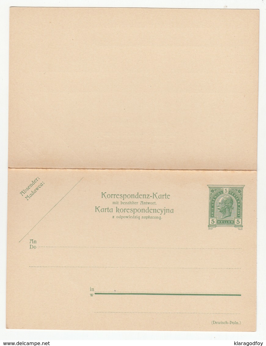 Austria - Polish Postal Stationery Postal Card With Reply Unused B180725 - Altri & Non Classificati