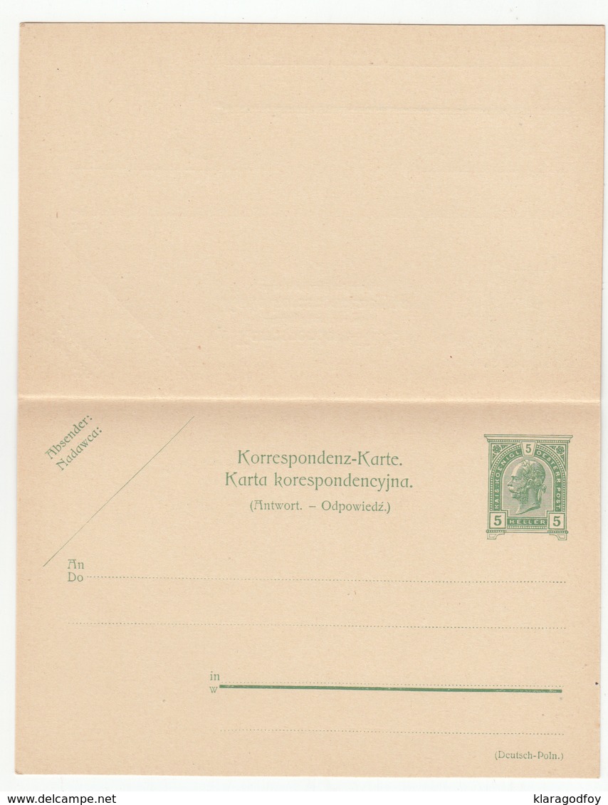 Austria - Polish Postal Stationery Postal Card With Reply Unused B180725 - Altri & Non Classificati