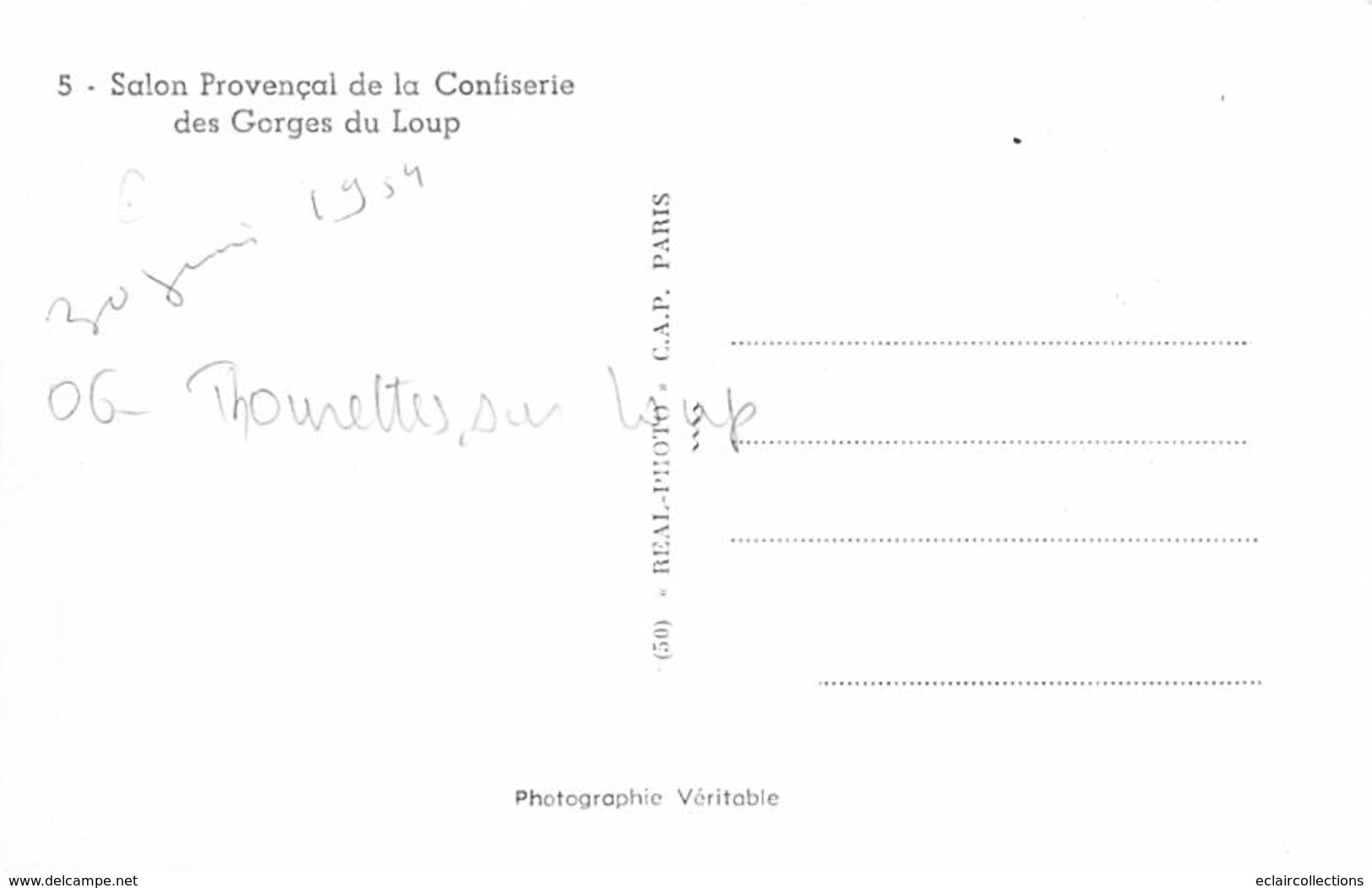 Thème Publicité  Alimentaire Ou Vues.   Confiserie A Thourettes Sur Loup 06 Intérieur Du Magasin  (voir Scan) - Autres & Non Classés