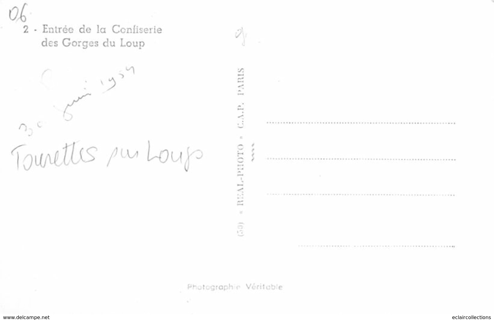 Thème Publicité  Alimentaire Ou Vues.   Confiserie A Thourettes Sur Loup 06  Entrée De La Confiserie  (voir Scan) - Other & Unclassified