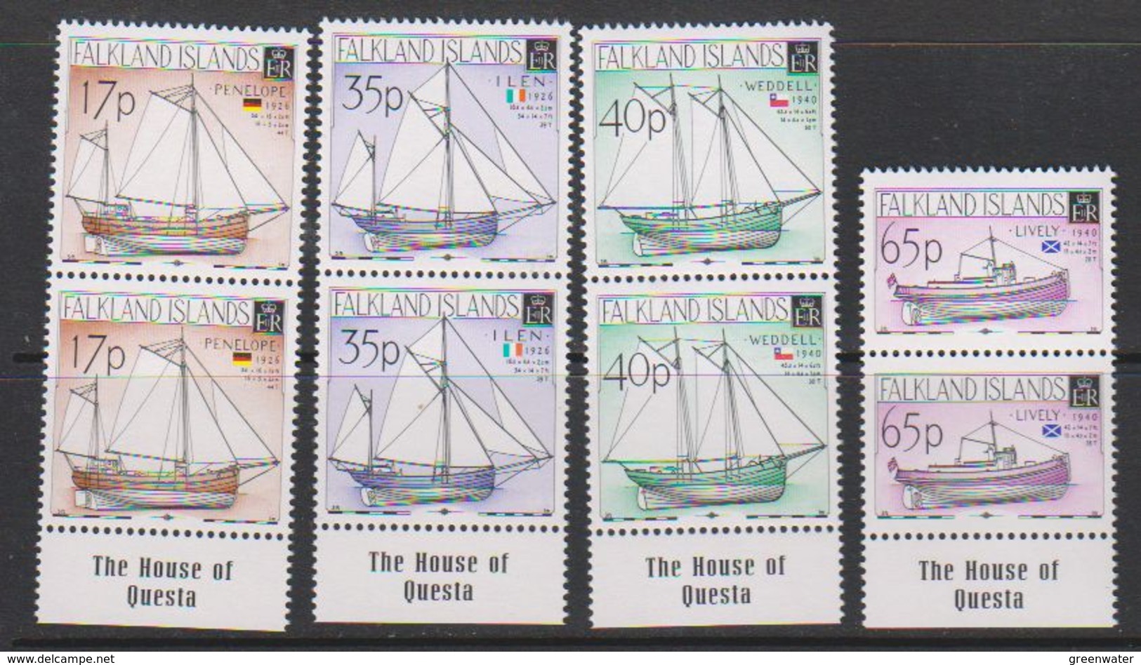 Falkland Islands 1998 Local Vessels 4v (pair, "House Of Questa") ** Mnh (39705A) - Falklandeilanden