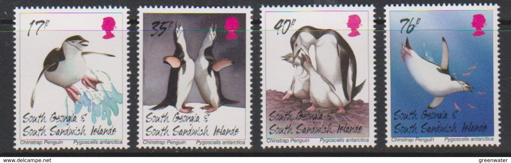 South Georgia 1996 Chinstrap Penguins 4v  ** Mnh (39708) - Zuid-Georgia