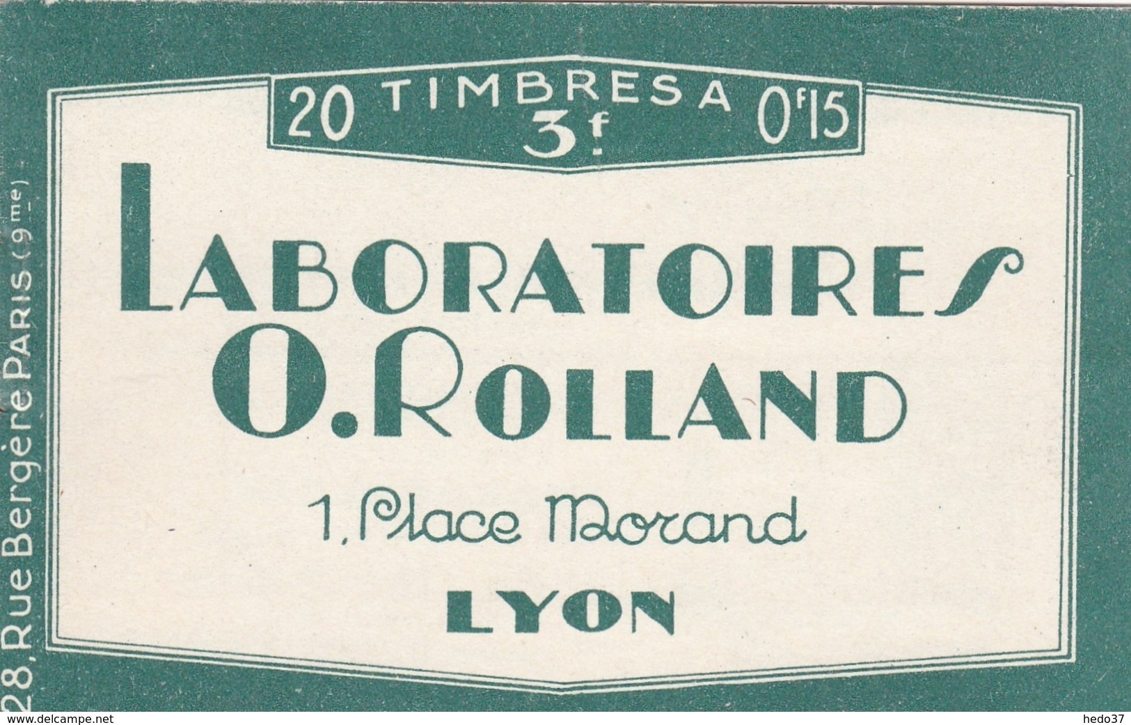 France Carnet Publicitaire Rolland - N° 189 C 2 - Gomme ** Petites Traces De Couverture Partielles - TB - Autres & Non Classés