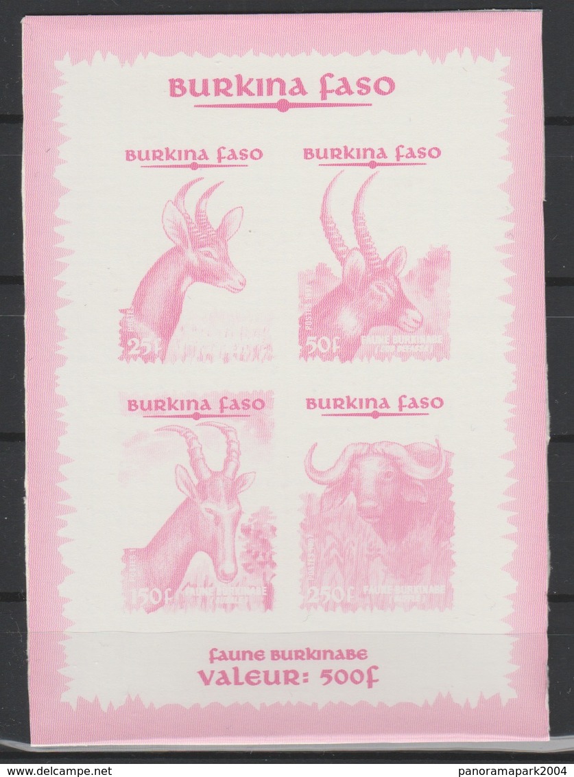 Burkina Faso 1997 ESSAI DE COULEUR / COLOR PROOF ESSAY Mi. Bl. 171 1449 - 1452 Faune Burkinabé Fauna Wildlife RARE - Altri & Non Classificati