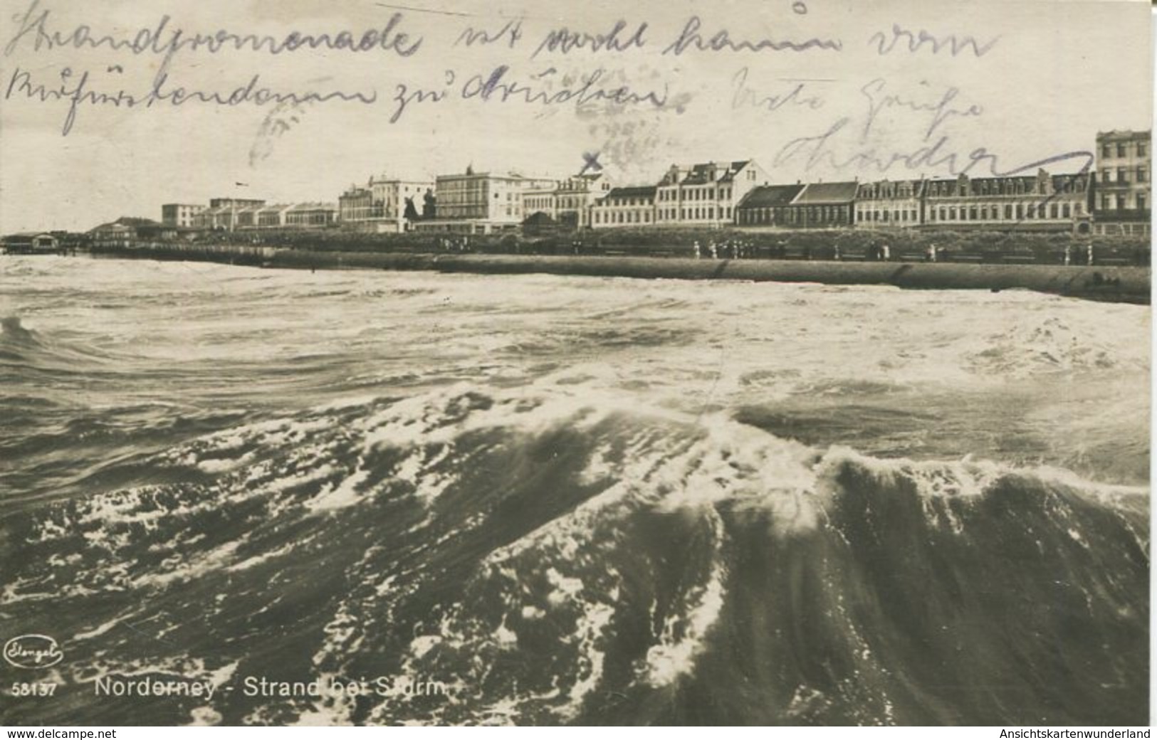 004786  Norderney - Strand Bei Sturm  1929 - Norderney