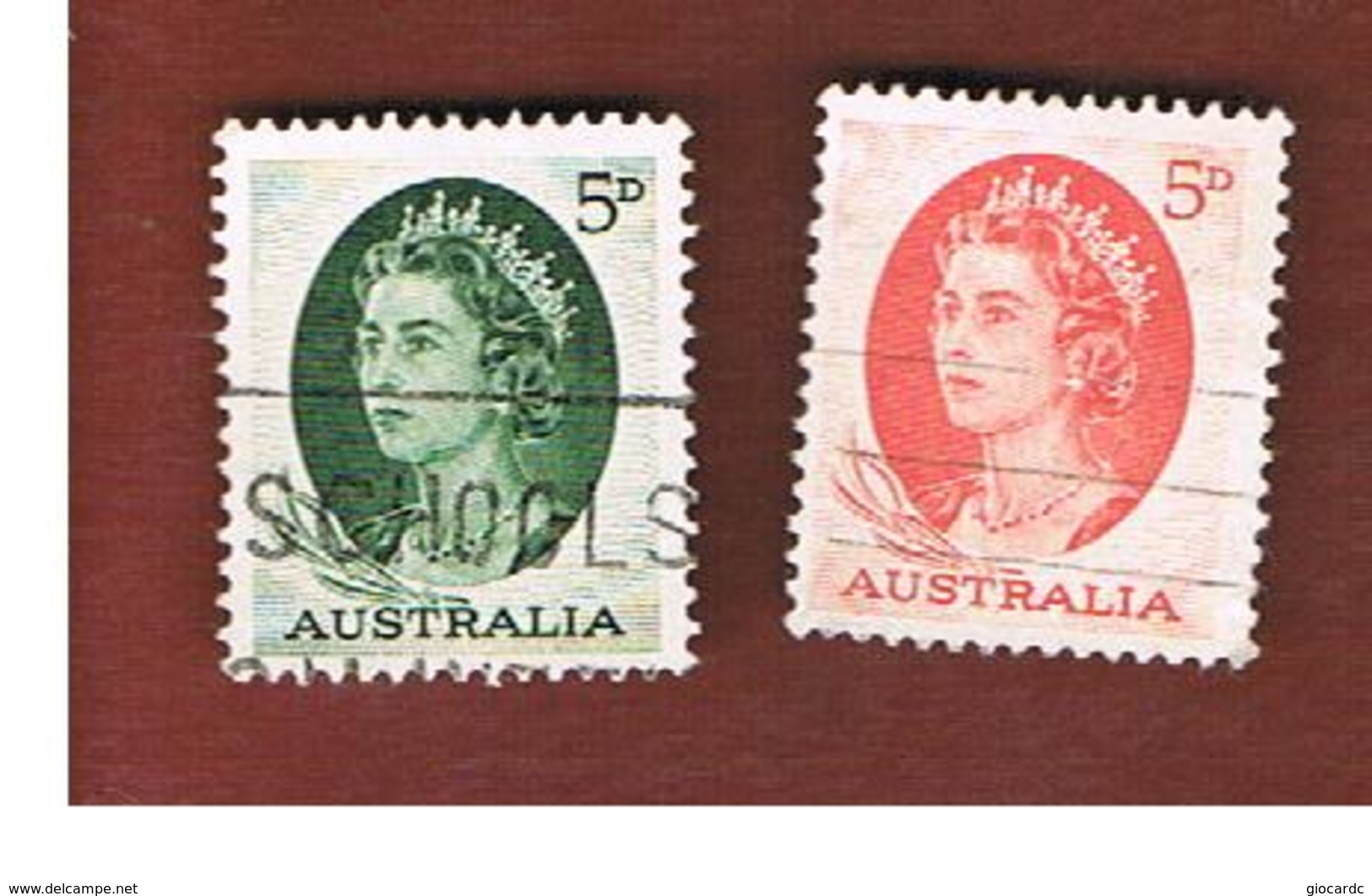 AUSTRALIA  - SG 354.354c  -  1963.1965    ELIZABETH II 2 STAMPS OF THE CURRENT SERIE   -    USED - Usati