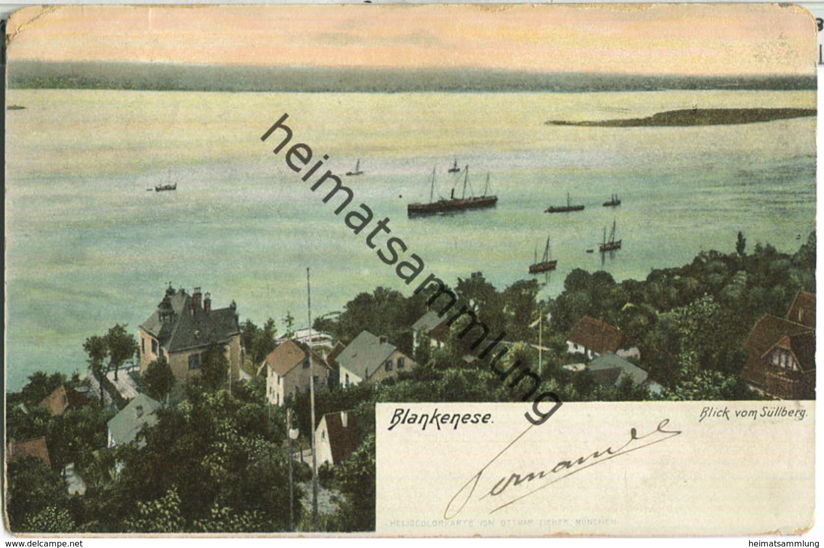 Blankenese - Blick Vom Süllberg - Heliocolorkarte - Verlag Ottmar Zieher München - Blankenese