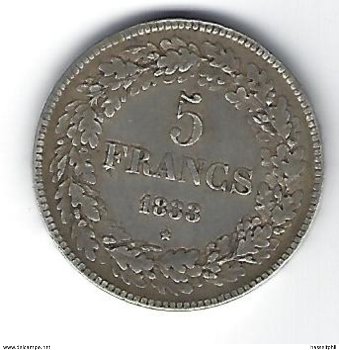 Leopold I 5 Frank  -  Zilver 1833 Franstalig  -  ZEER FRAAI+  M8a - 5 Frank