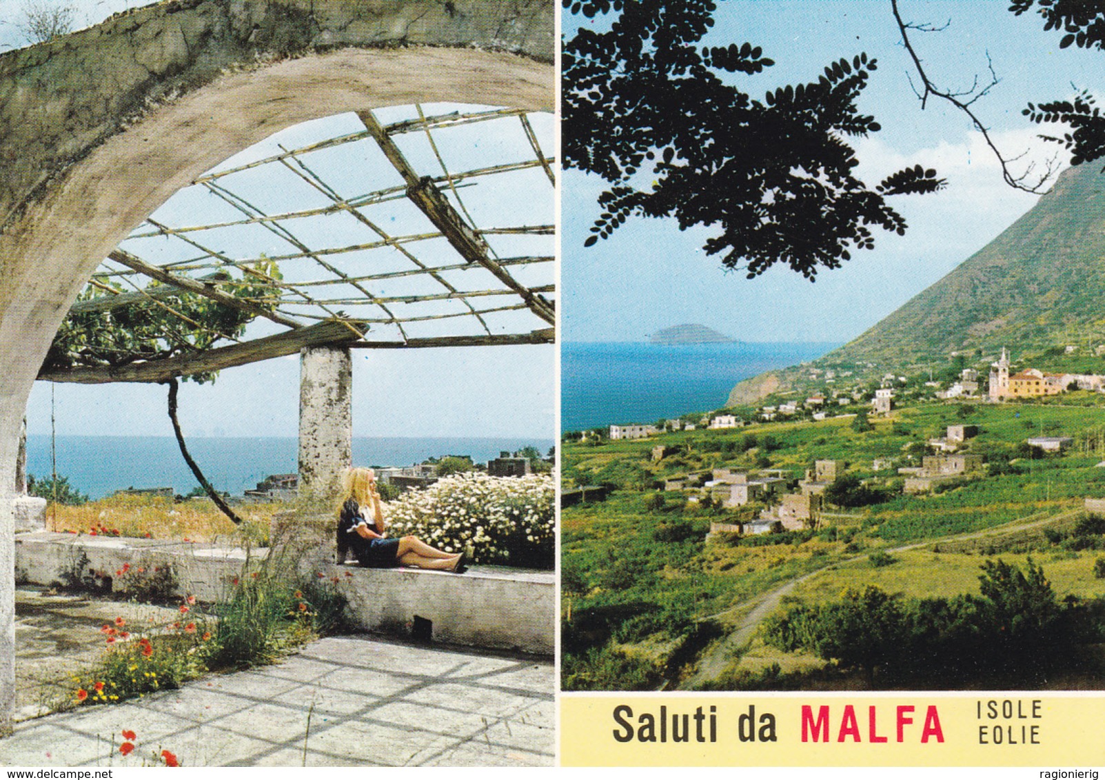 MESSINA - Arcipelago Isole Eolie - Isola Di Salina - Saluti Da Malfa - 2 Vedute - 1975 - Messina