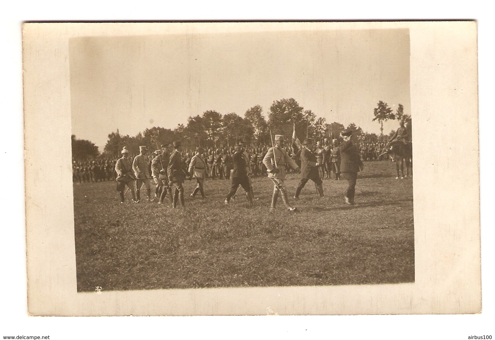 CARTE PHOTO MILITARIA 13 SEPTEMBRE REVUE PASSÉE LE 13 SEPTEMBRE PAR LE PRÉSIDENT POINCARÉ MILLERANT - VOIR TEXTE ZOOM - Fotografie