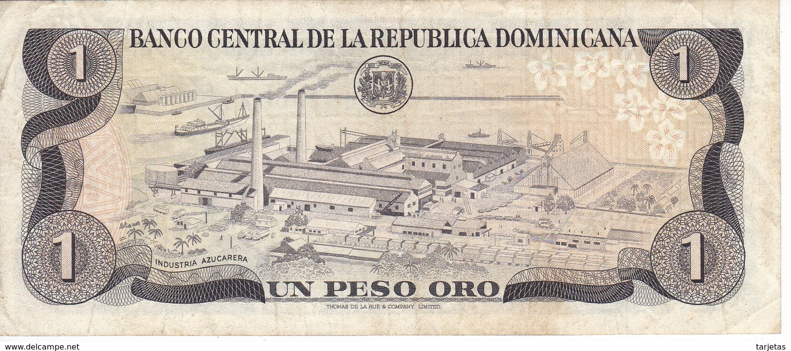 BILLETE DE LA REPUBLICA DOMINICANA DE 1 PESO ORO SIN FECHA  (BANKNOTE) - Dominikanische Rep.