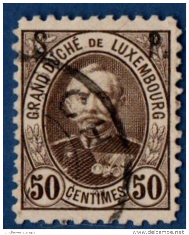 Luxemburg 1891  50c Perf  11*11&frac12;  Cancelled - Servizio