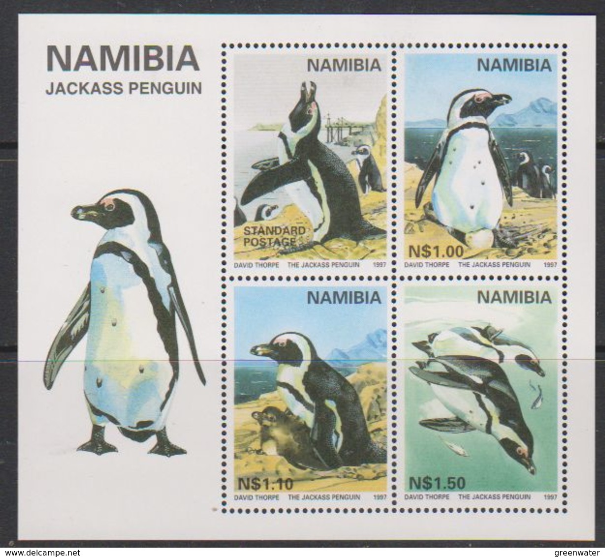 Namibia 1997 Jackass Penguins M/s ** Mnh (39717) - Namibië (1990- ...)