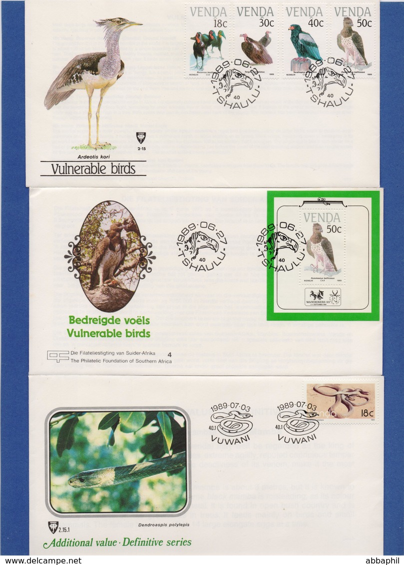 VENDA, Sammlung 57x Ersttagsbriefe, FDC's 1981-1991 (19 Photos)