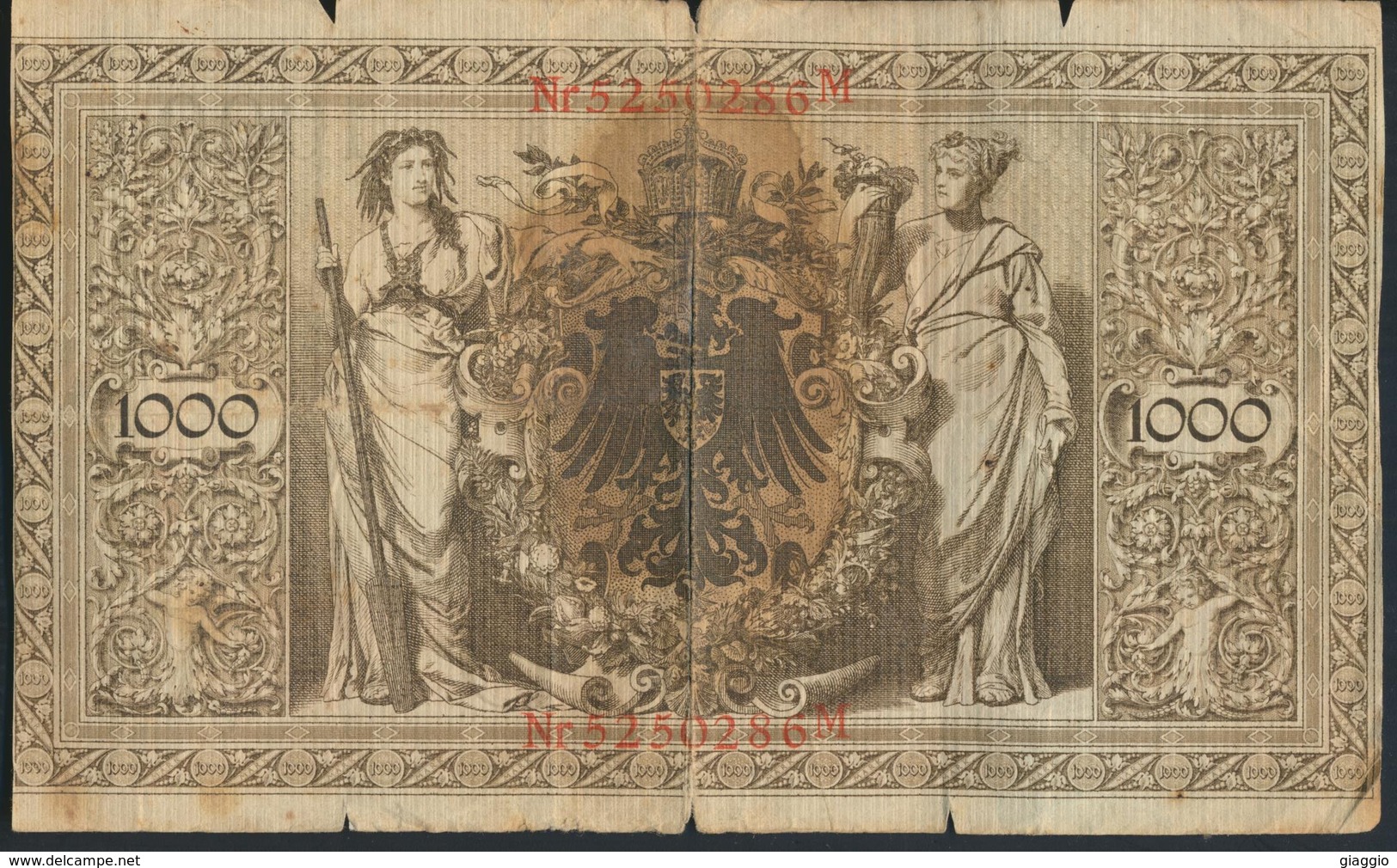 °°° GERMANY REICHSBANKNOTE 1000 MARK 1910 °°° - 1000 Mark