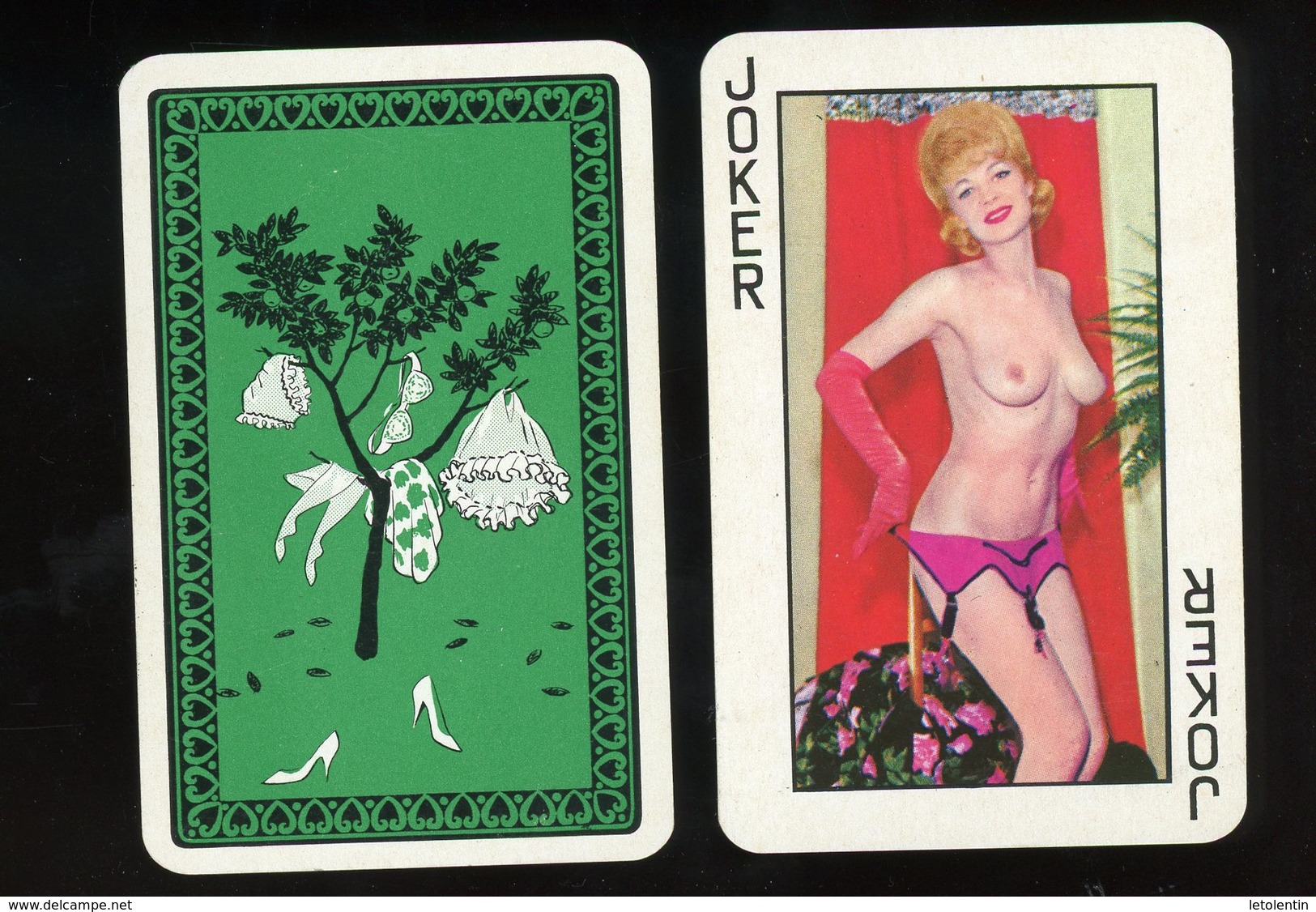 PIN-UP, ANNÉE 1960/70 SUR CARTE À JOUER "JOKER"   NU  FEMININ, SEXY - Playing Cards (classic)