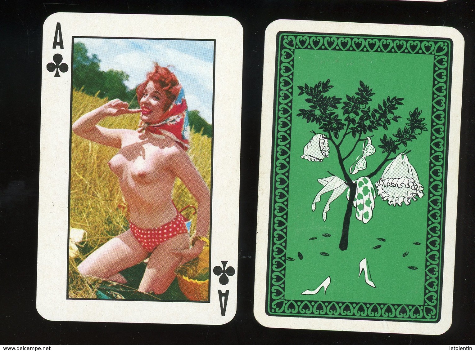 PIN-UP, ANNÉE 1960/70 SUR CARTE À JOUER "AS DE TREFLE"   NU  FEMININ, SEXY - Playing Cards (classic)