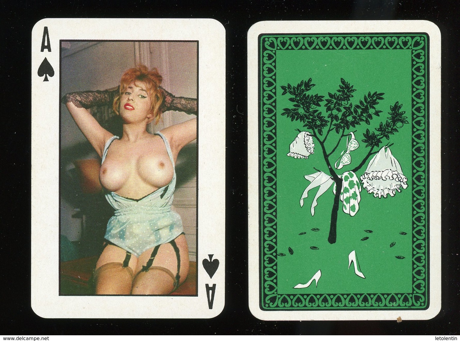 PIN-UP, ANNÉE 1960/70 SUR CARTE À JOUER "AS DE PIQUE"   NU  FEMININ, SEXY - Playing Cards (classic)