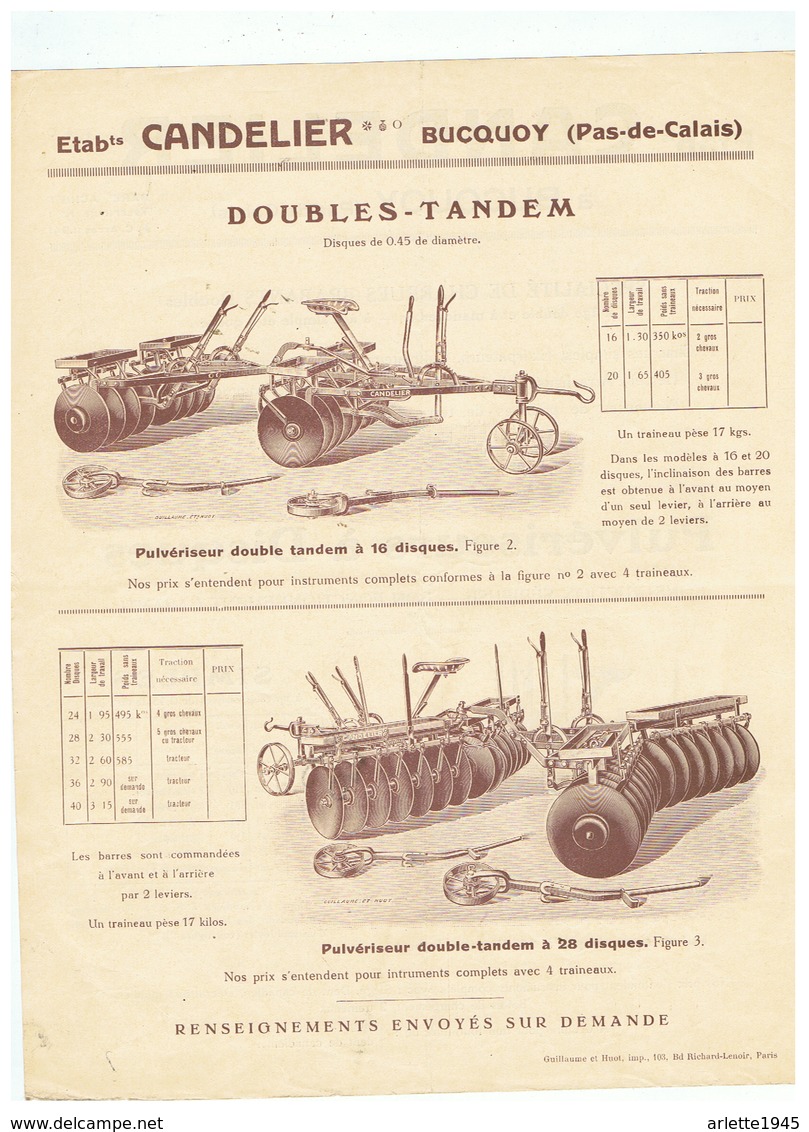 ETBts  CANDELIER à BUCQUOY (P D C ) DOUBLES TANDEM - Publicités