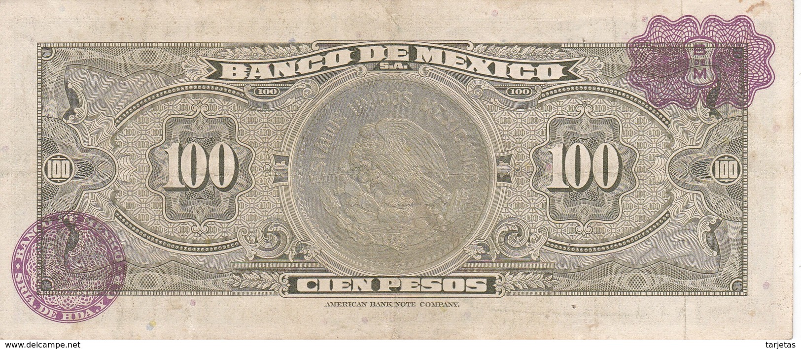 BILLETE DE MEXICO DE 100 PESOS DEL AÑO 1961  (BANKNOTE) (RARO) - Messico