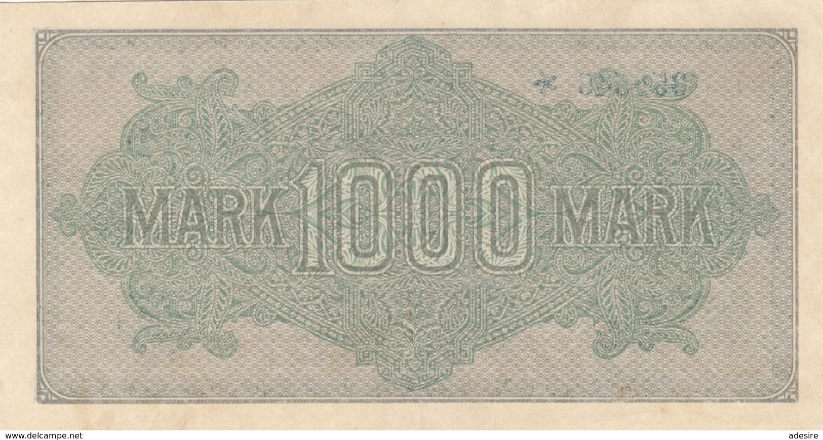 1000 MARK Reichsbanknote 1922, Ungefaltet, Sehr Gute Erhaltung - 1.000 Mark