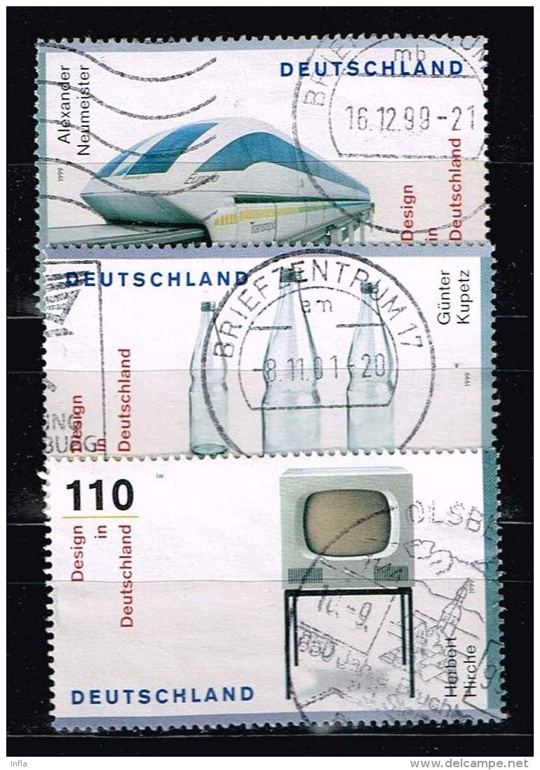 Bund 1999 Michel# 2068, 2070 - 2071 O EM Aus Block 50 - Gebraucht