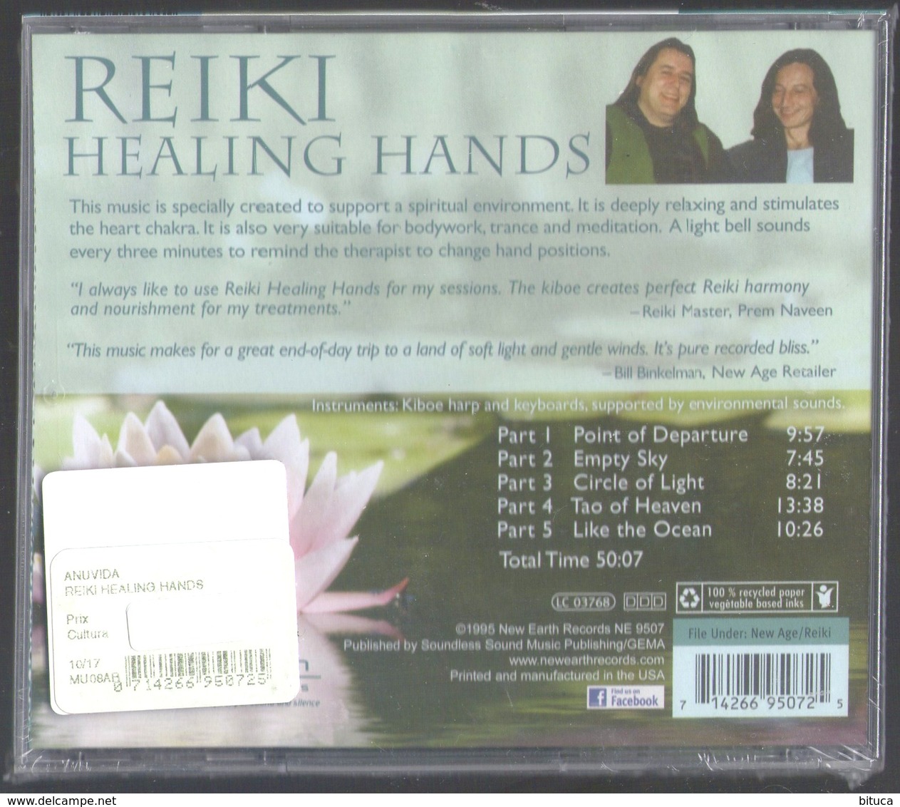 CD 5 TITRES REIKI HEALING HANDS ANUVIDA & NIK TYNDALL NEUF SOUS BLISTER & RARE - New Age