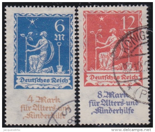 Deutsches Reich  .    Michel      .     233/234       .      O         .        Gebraucht  Mit Falz - Usati