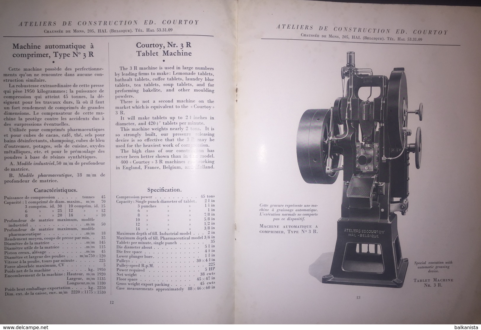 Machines A Comprimier Courtoy . Tablet Machines Catalog - Tools