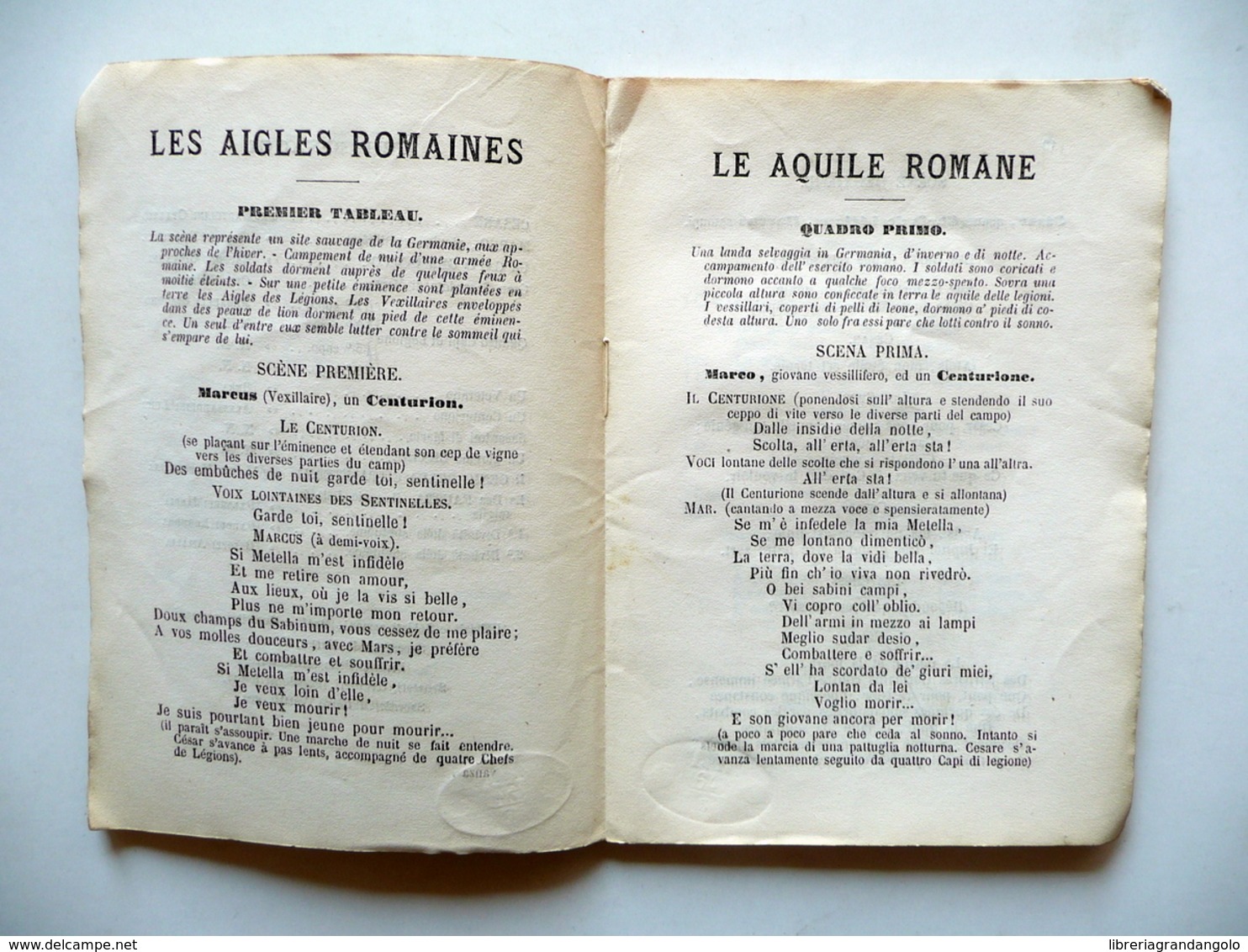 Libretto Le Aquile Romane Chelard 1° Rappresentazione Teatro Alla Scala 1863-64 - Non Classificati