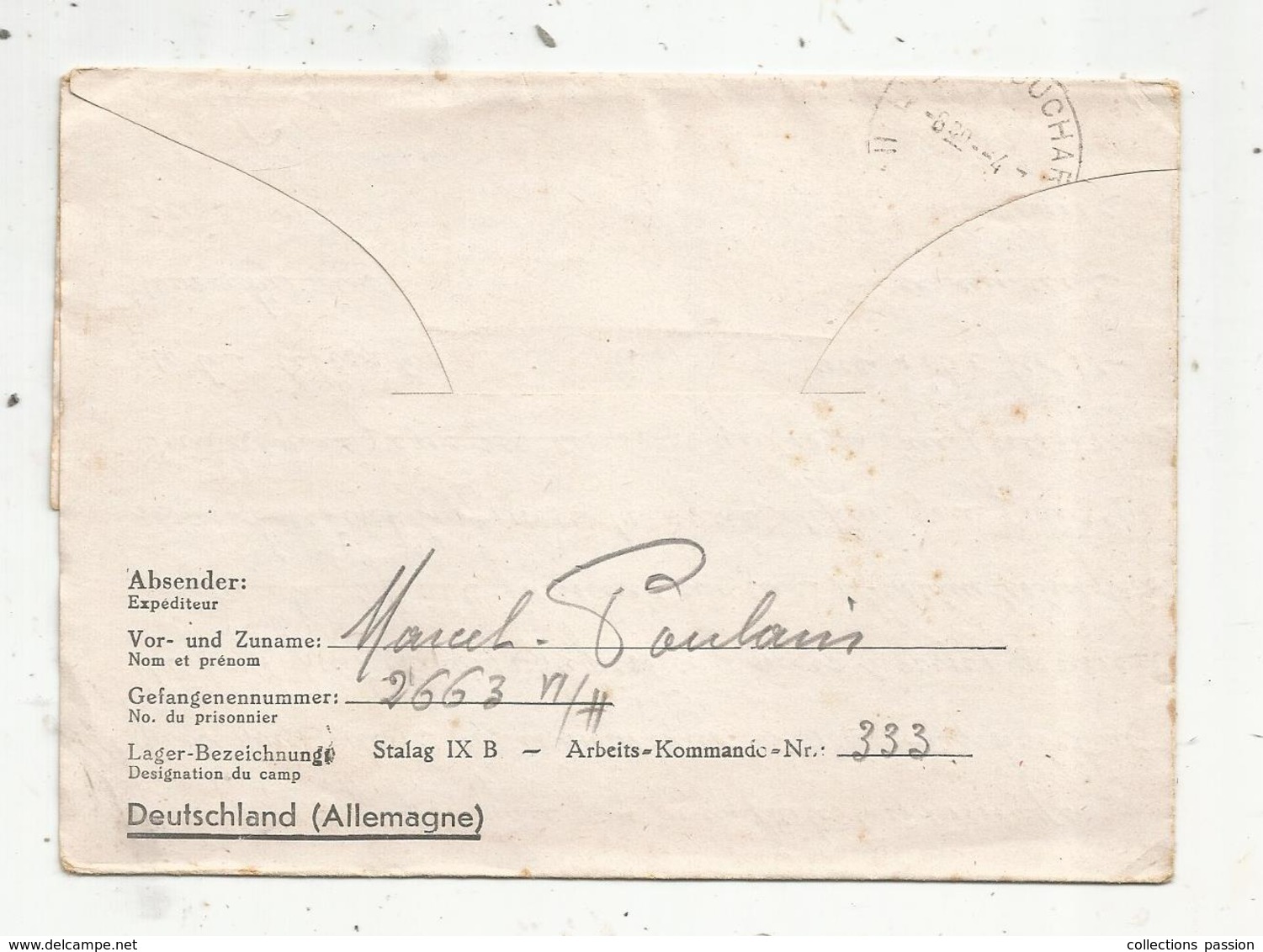 Correspondance Des Prisonniers De Guerre , Allemagne , Kriegsgefangenenpost ,1941 , Stalag IX B , 2 Scans - Lettres & Documents