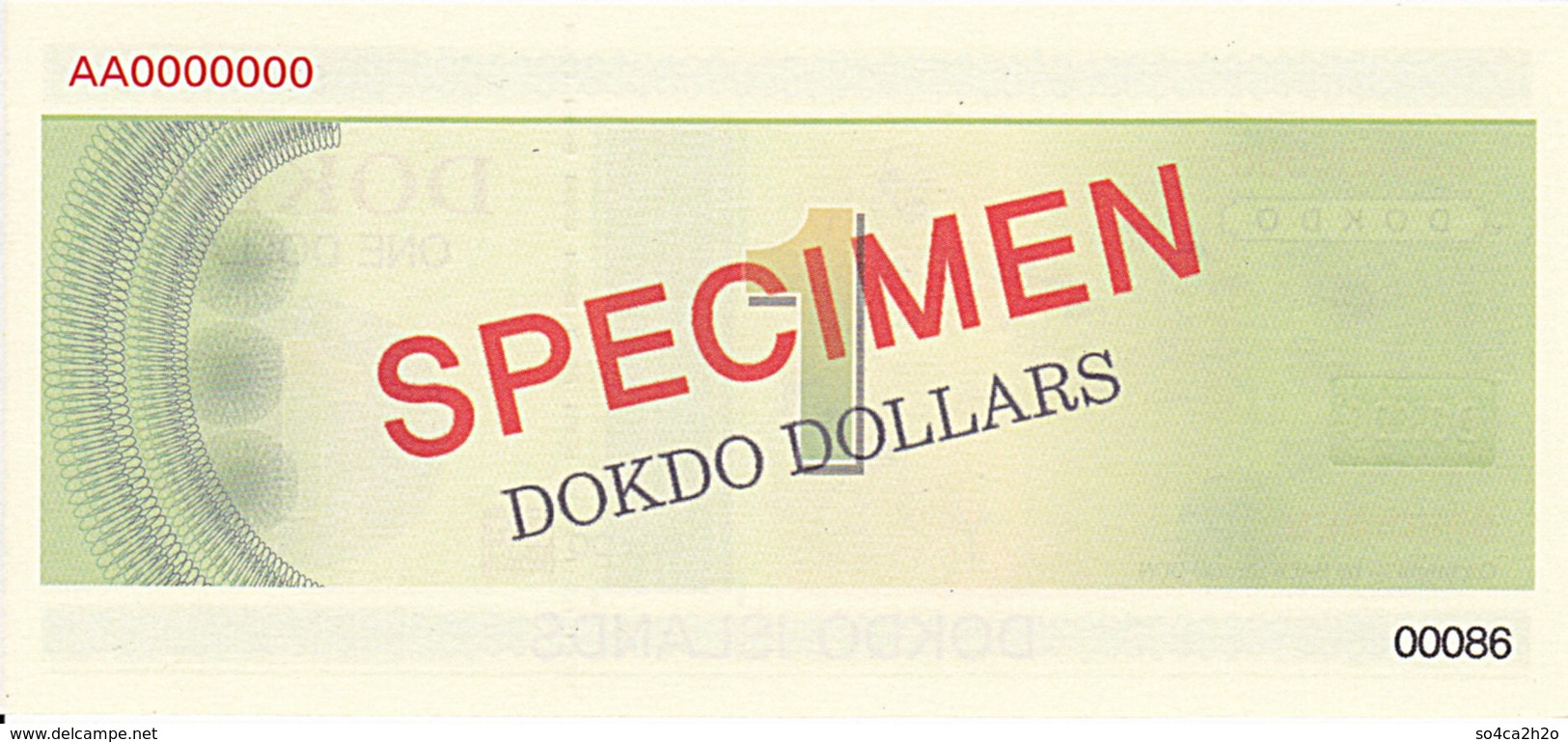 Specimen Île DOKDO Corée 1 Dollar 2012 UNC - Ficción & Especímenes