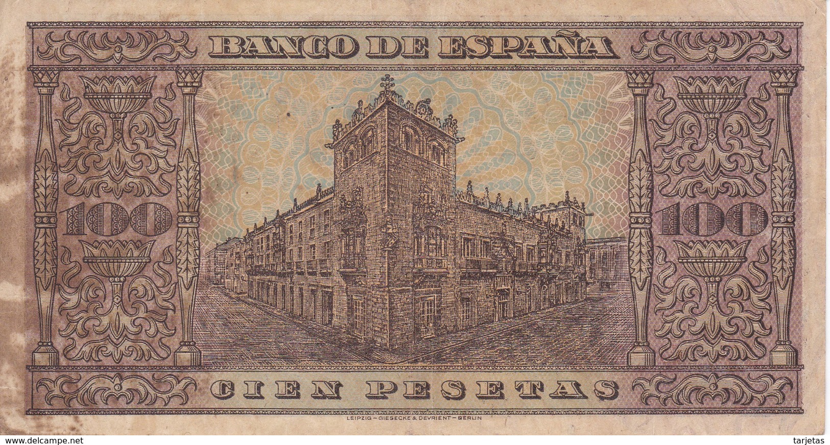 BILLETE DE ESPAÑA DE 100 PTAS 20/05/1938 SERIE G  EN CALIDAD BC (BANK NOTE) (manchas) - 100 Pesetas