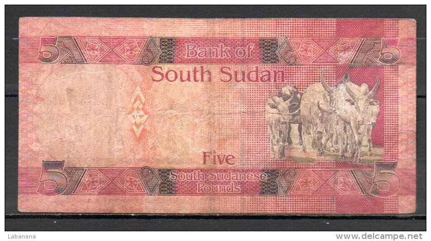 Soudan Du Sud Billet De 5 Pounds AB363 - Soudan Du Sud