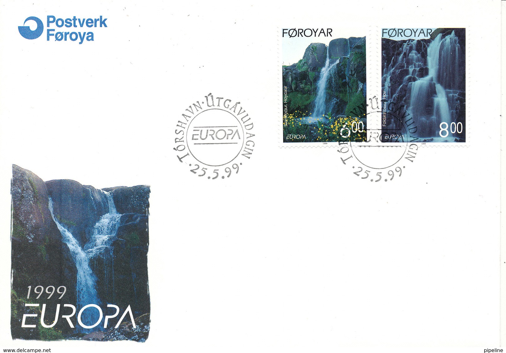 Faroe Islands FDC 25-5-1999 EUROPA CEPT Complete Set Of 2 With Cachet - 1999