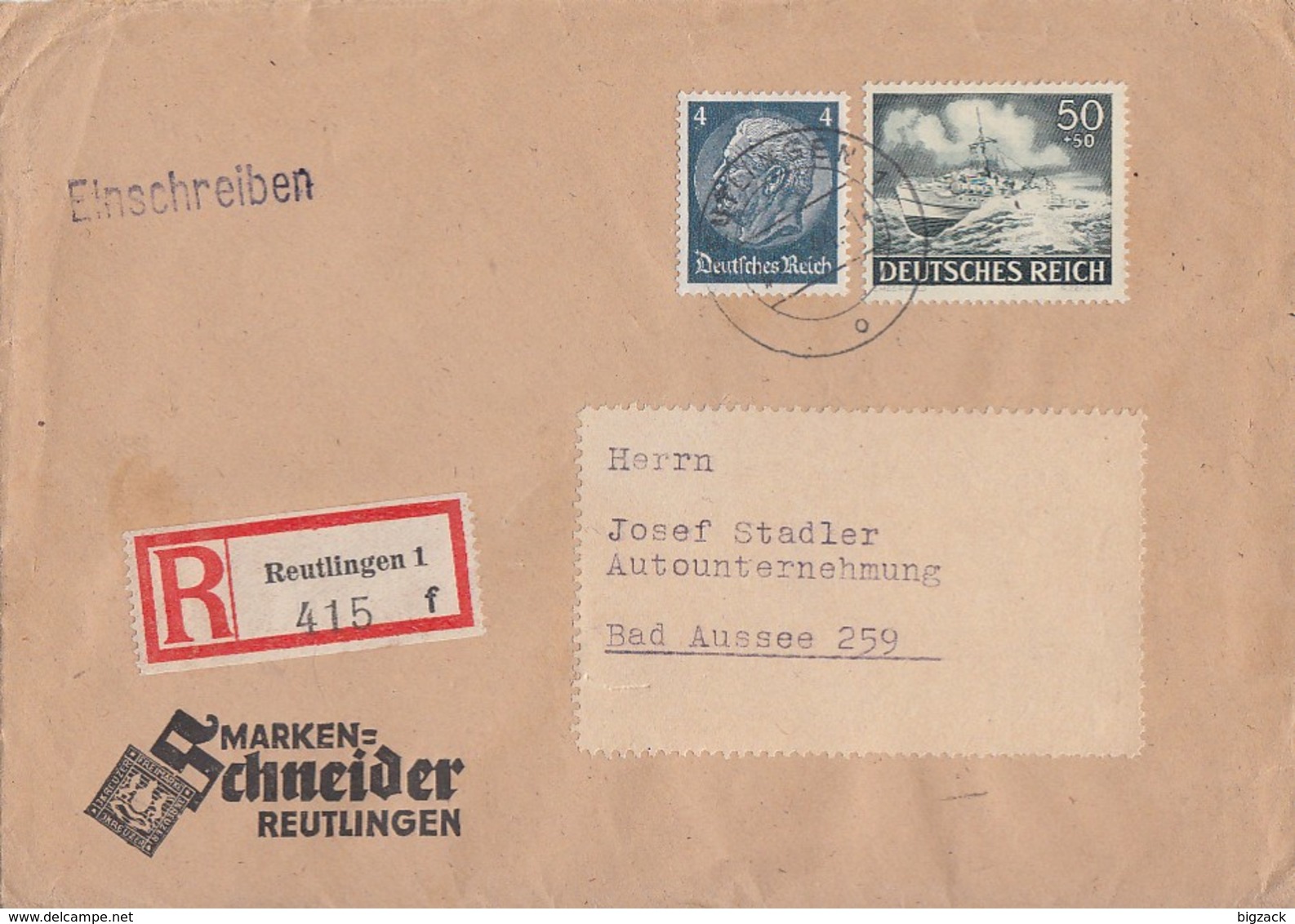 DR R-Brief Mif Minr.514,842 Reutlingen - Briefe U. Dokumente