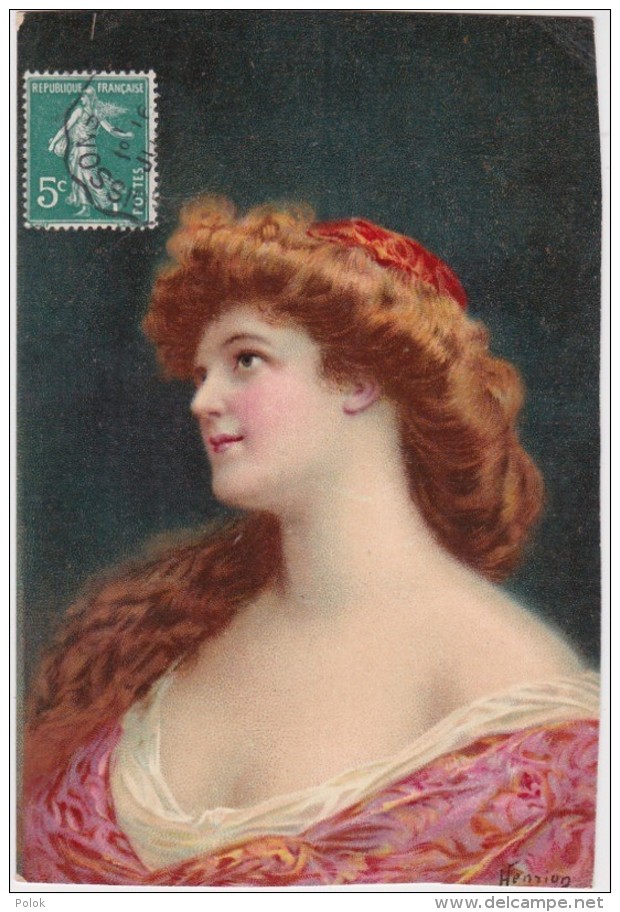 Bq - Cpa Illustrée Henriot - Belle Femme Rousse - Henriot