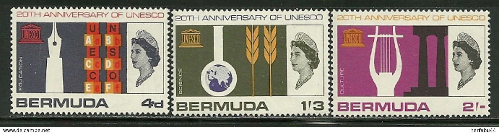 Bermuda    "UNESCO"      Set    SC# 207-09   Mint - Bermudes