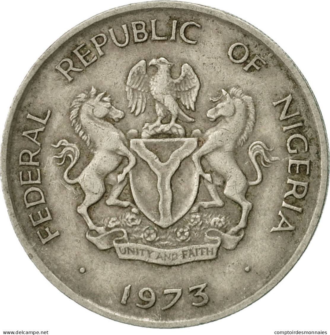 Monnaie, Nigéria, Elizabeth II, 10 Kobo, 1973, TTB, Copper-nickel, KM:10.1 - Nigeria
