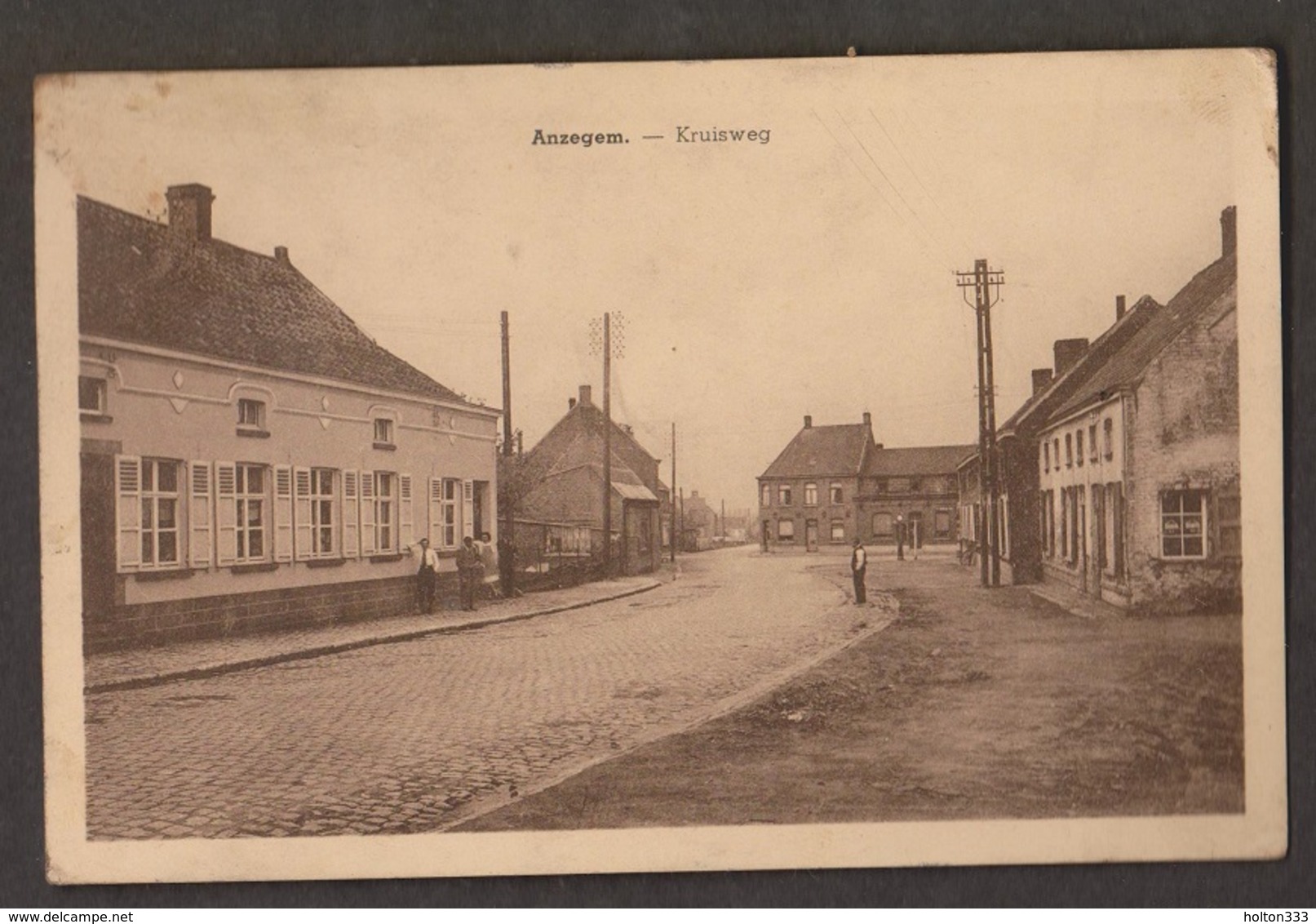 Old Street View, Anzegem, Belgium - Unused - Staining, Paper Adhesion - Anzegem