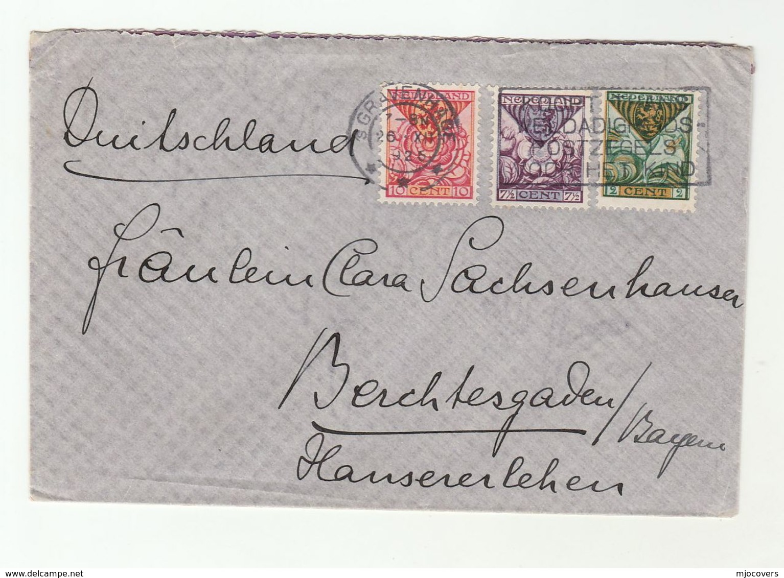 1926 GRAVENHAGE To BERCHTESGADEN Child WELFARE Stamps COVER ARMS GELDERLANAD S HOLLAND N BRABANT Netherlands Germany - Cartas & Documentos