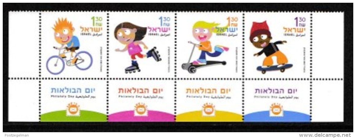 ISRAEL, 2003, Mint Never Hinged Stamp(s) In Strip, Children And Wheels,  Scan X861b, With Tab(s) - Unused Stamps (with Tabs)