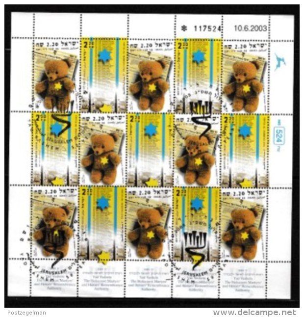 ISRAEL, 2003, Cancelled Stamp(s) In Sheet, Yad Vasham Jubilee, M1743-1744, Scan X859b, - Usati (con Tab)