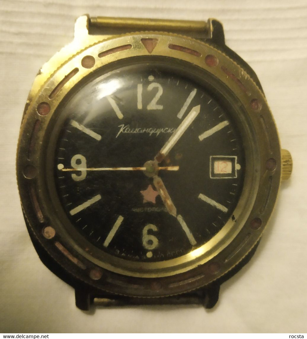 Soviet Army USSR 1980s Officer Military Watch VOSTOK Chistopol "Komandirskie"- Work Well - Equipement