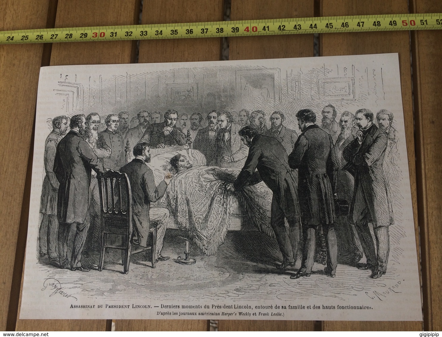 1865 GRAVURE ASSASSINAT DU PRESIDENT LINCOLN HARPER'S WEEKLY ET FRANK LESLIE - Collections