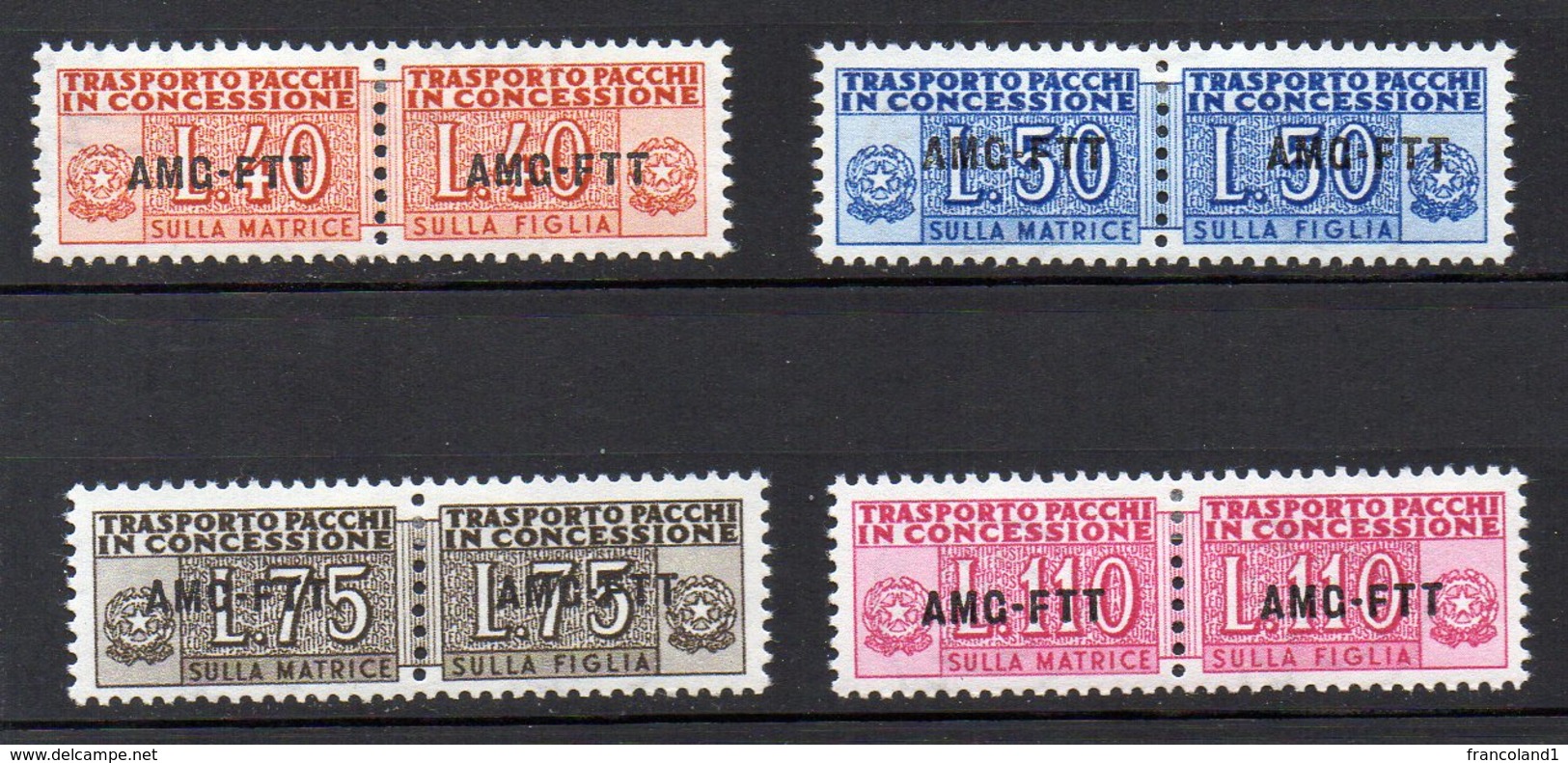 1953 Trieste A - Pacchi In Concessione N 1 - 4 Serie Completa Nuova MLH* - Paketmarken/Konzessionen