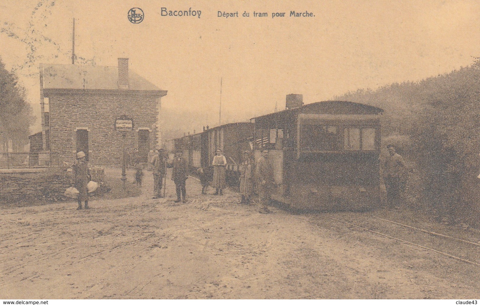 Baconfoy  REPRODUCTION Départ Du Tram Pour Marche - Tenneville