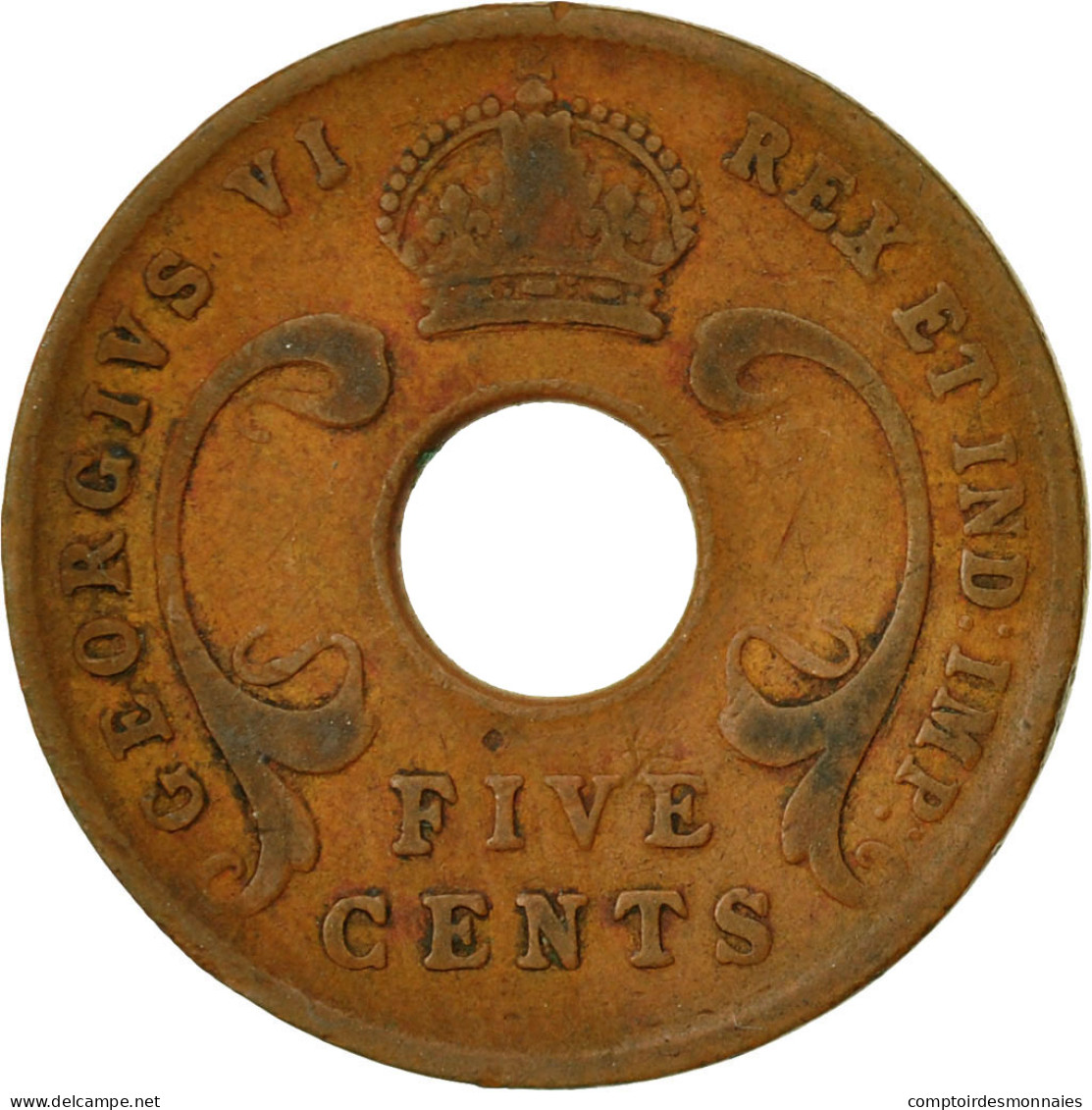 Monnaie, EAST AFRICA, George VI, 5 Cents, 1942, TB, Bronze, KM:25.2 - Colonia Británica